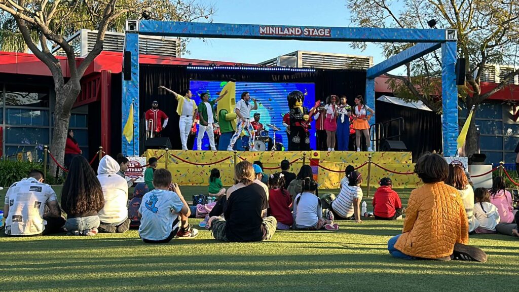 The miniland stage in legoland had a lego band that sang pop songs for the kids