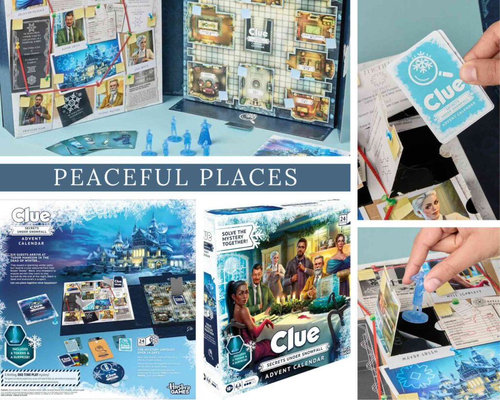 Clue Secrets Under Snowfall Mystery Game Puzzles Advent Calendar A Fun Challenging Time for the Entire Family