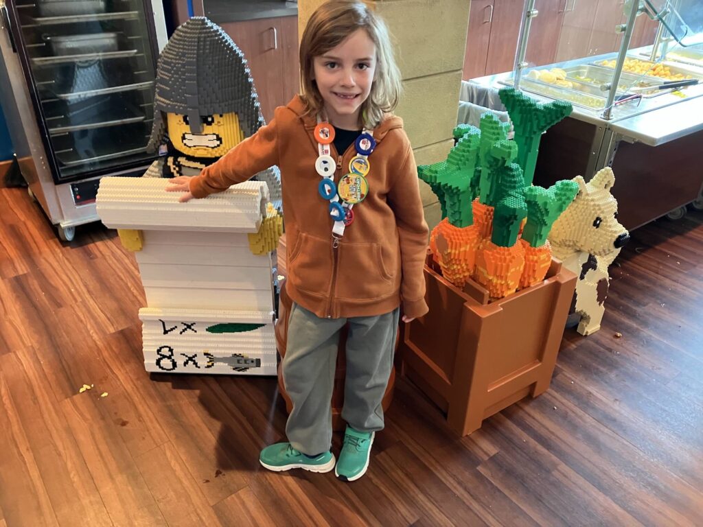 Legoland Dragon's Den Buffet Breakfast with Lego builds and Messy Floor