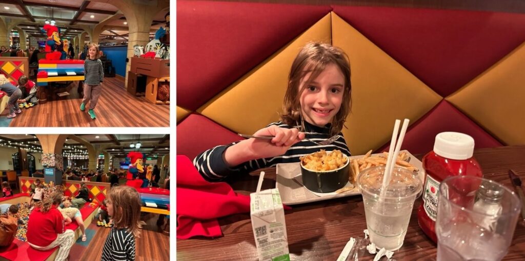 Legoland Restaurant Play Area and Food Options in California Lego Castle Hotel Resort