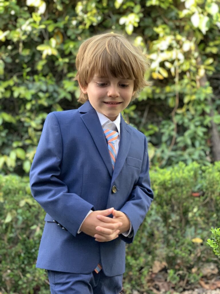 Little Gentleman 5 Year Old Dressed in Semi Formal Attire