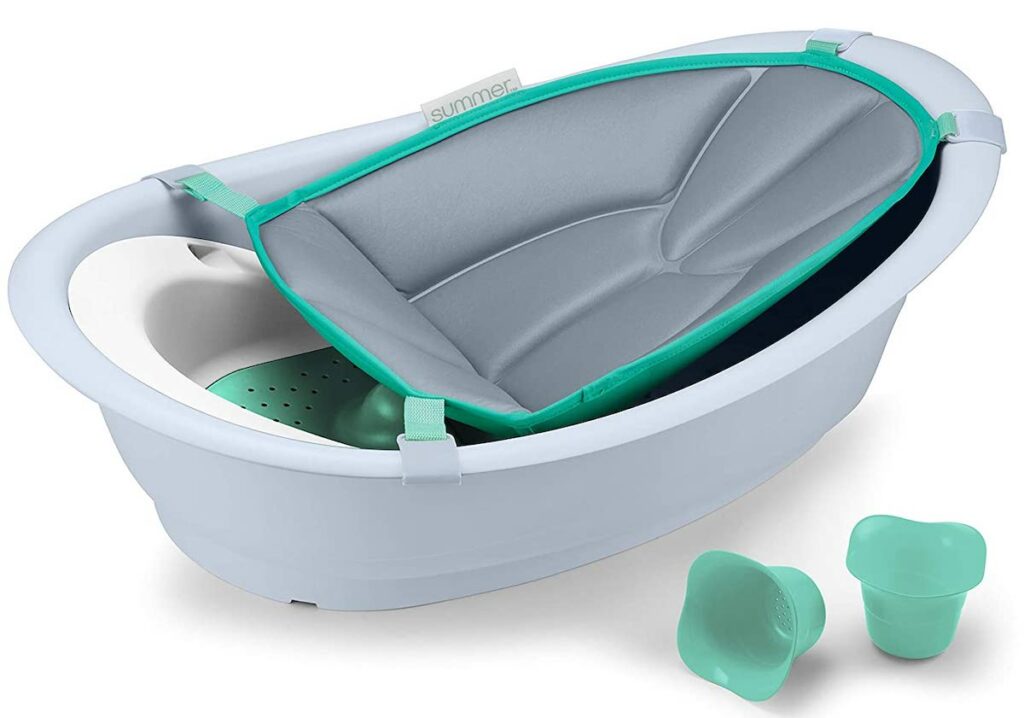 Summer Gentle Support Multi-Stage Tub - For Ages 0-24 Months - Includes Soft Support, Two Bath Toys, A Hook for Storage and Dying, and a Drain Plug