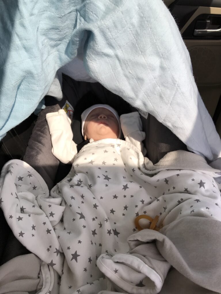 3 to 4 week old preemie too tiny to be in a car seat using a car bed