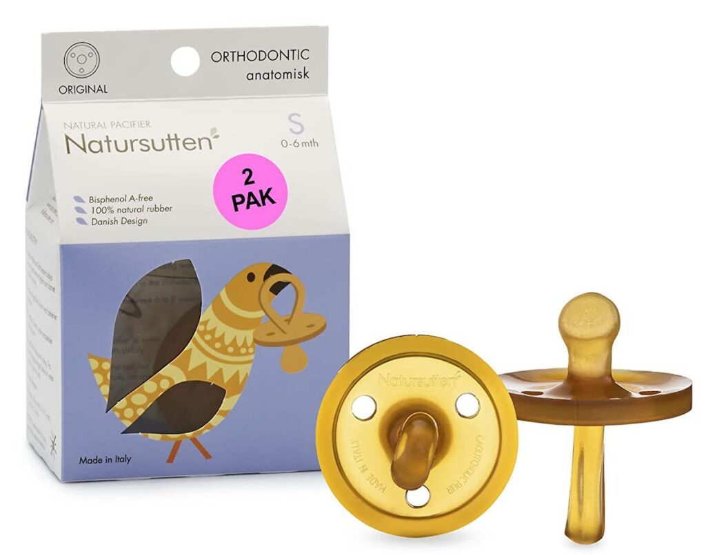 Natursutten Natural Pacifier Orthodontic Original BPA Free Natural Latex Rubber Made in Italy