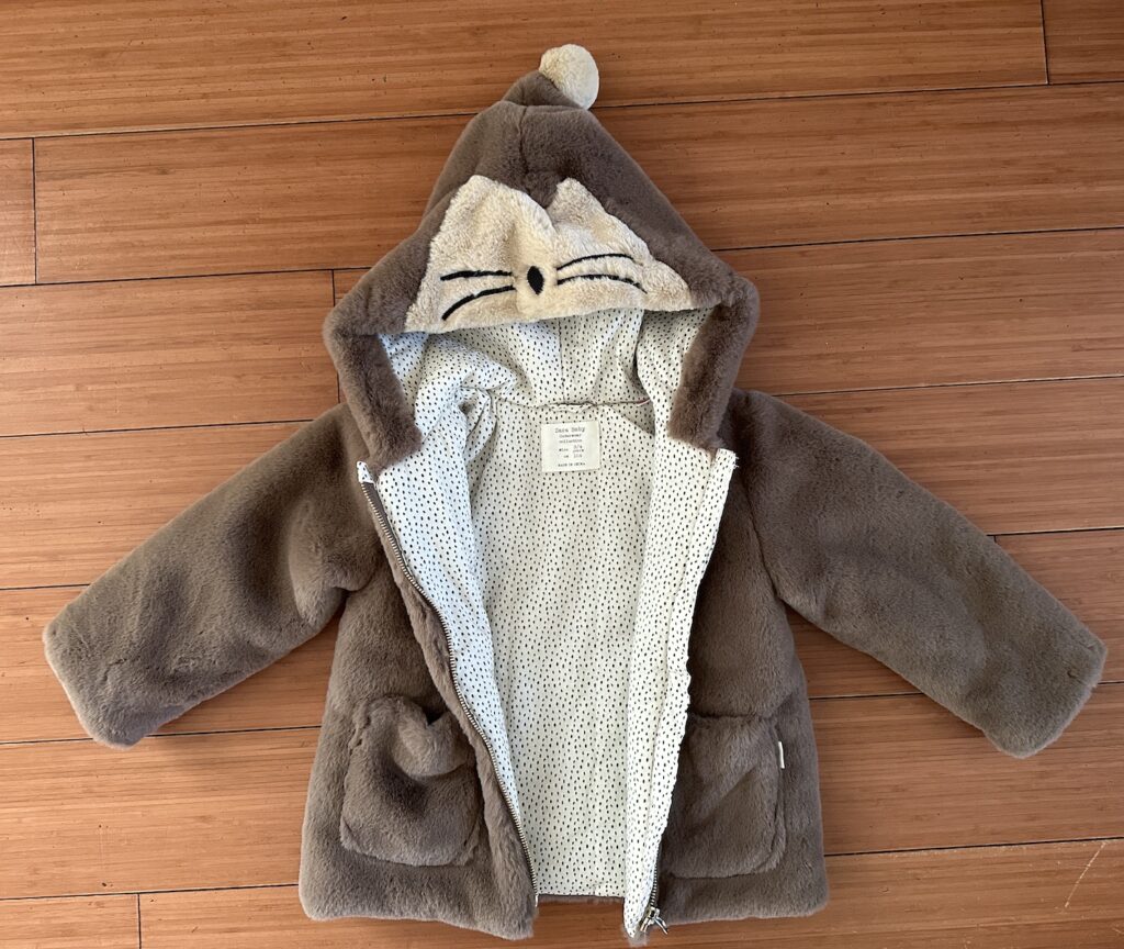 Zara Kids Faux Fur Winter Coat in Brown