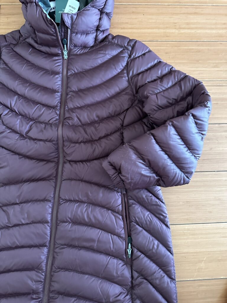 LL Bean 850 Ultralight Jacket Coat Features Raglan Sleeves which Allow for more movement and room the elastic at the wrist looks cute and keeps the cold out and holds your gloves in place too