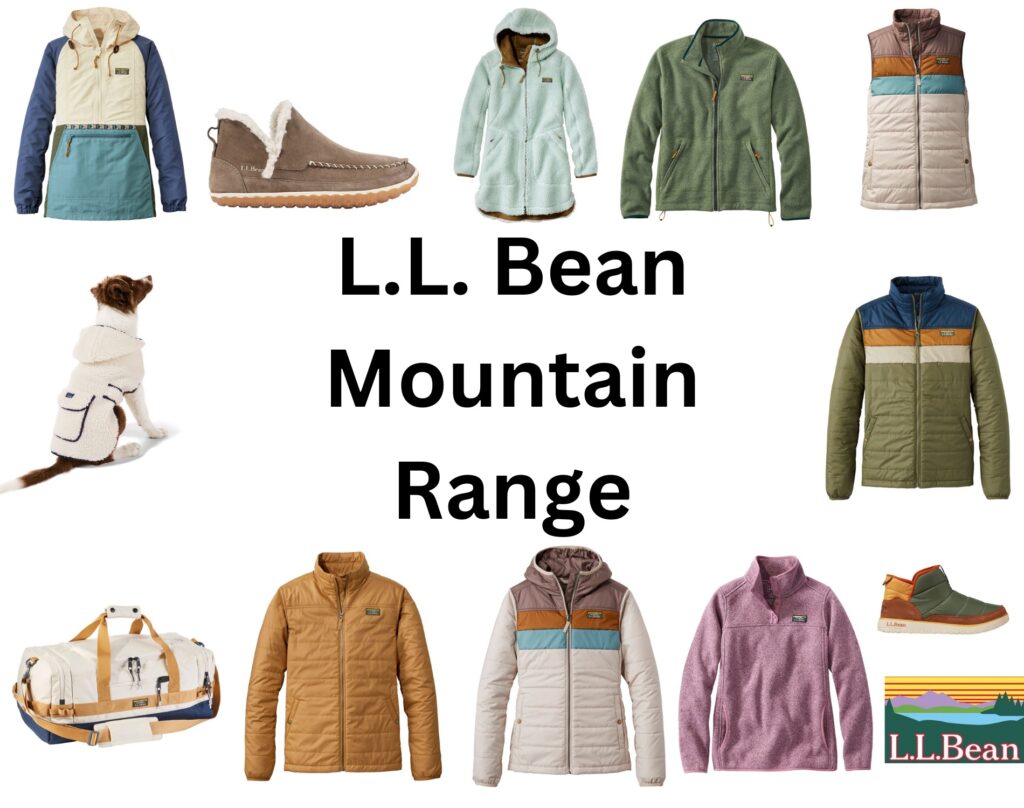 LL Bean Mountain Classic Parka Jacket Coat Boots Dog Vest Duffle Bag and the entire Range