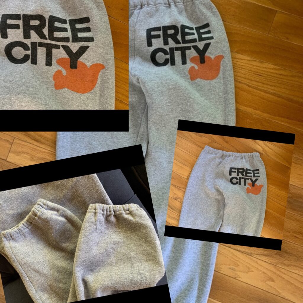 Free City Classic Dove Logo Oversize Sweat Pants Vintage Sweats Lounge Pants Joggers made in the USA