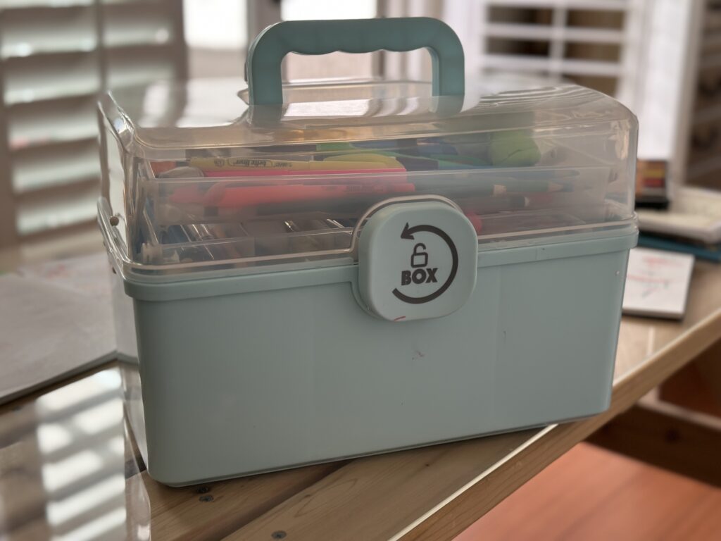 Summer Activities for Kindergarteners of Remote working Parents & Caregivers #17 is Arts & Crafts Grab this Amazing Storage Bin for pens, pencils, markers, and all the items to help your kids be creative