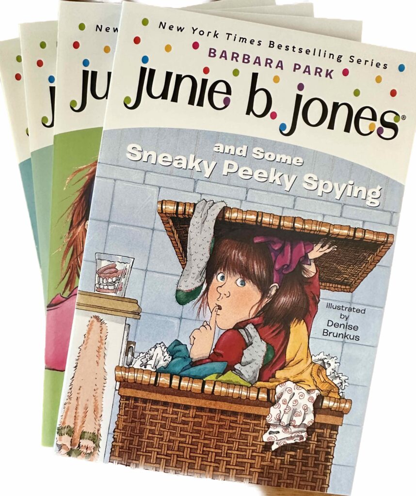 Junie B. Jones Book #4 in the Kindergarten Complete Book Set Collection is Junie B. Jones and some sneaky peeky spying - shhhhhh