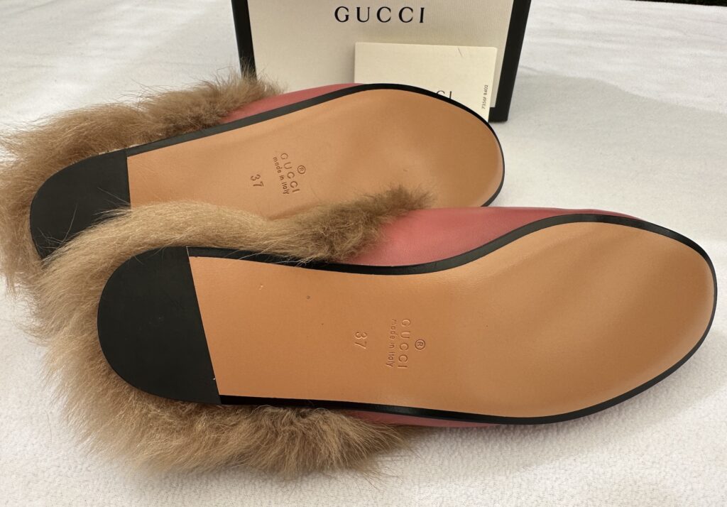 GUCCI and Other Luxury Shoes Always Use Leather Outsoles these make the Shoe Fit Better Be more comfortable adjustable and Pliable to Your foot and is easily re-soled when needed