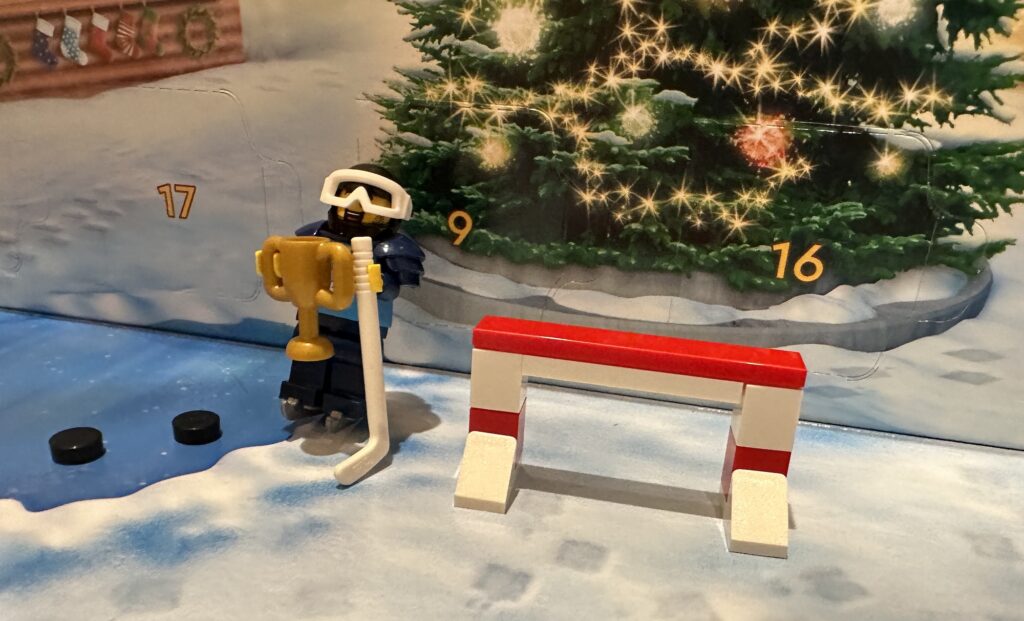 Day 5 LEGO City Advent Calendar 2023 Ice Hockey Goal with Gold Stanley Cup that the Hockey Minifigure can Hold and WIN
