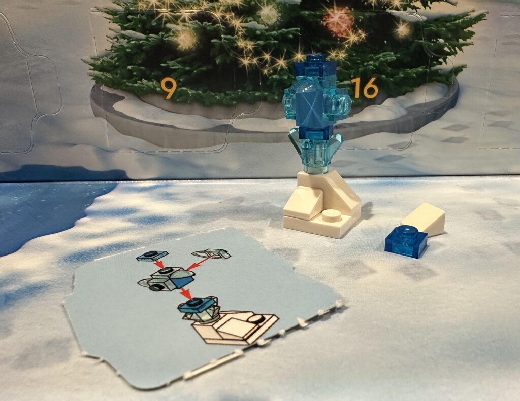Day 6 Lego City Christmas Holiday Advent Calendar Translucent Blue Bird Ice Sculpture Elegant and Unexpected