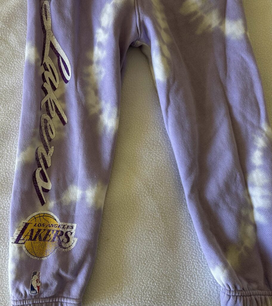 Official NBA Licensed Abercrombie Kids LA Lakers Los Angeles Lakers Purple Tie Dye Sweat pants for kids