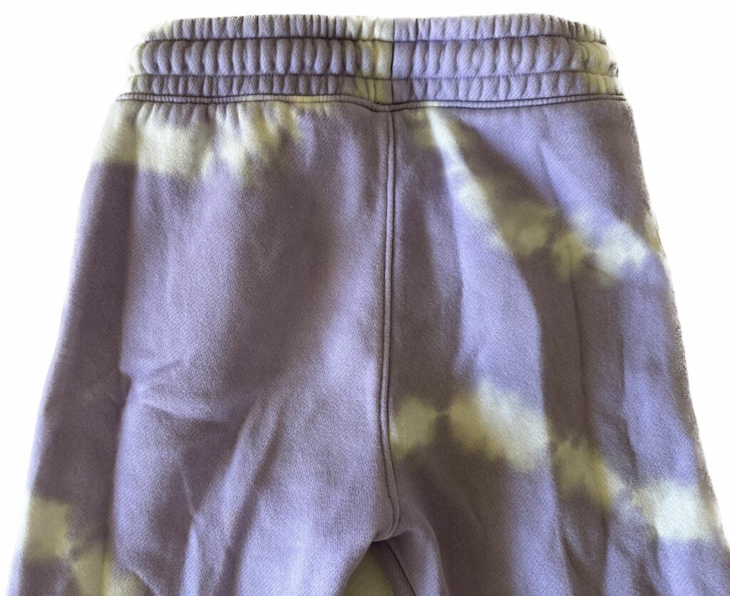 close up of tie dye abercrombie kids joggers
