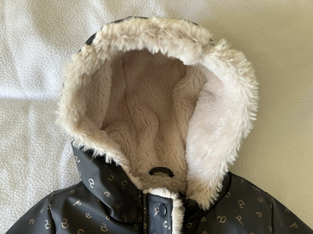 Fur Lined Hood on the ZARA Rubberized Raincoat for Toddlers size 2T 3T