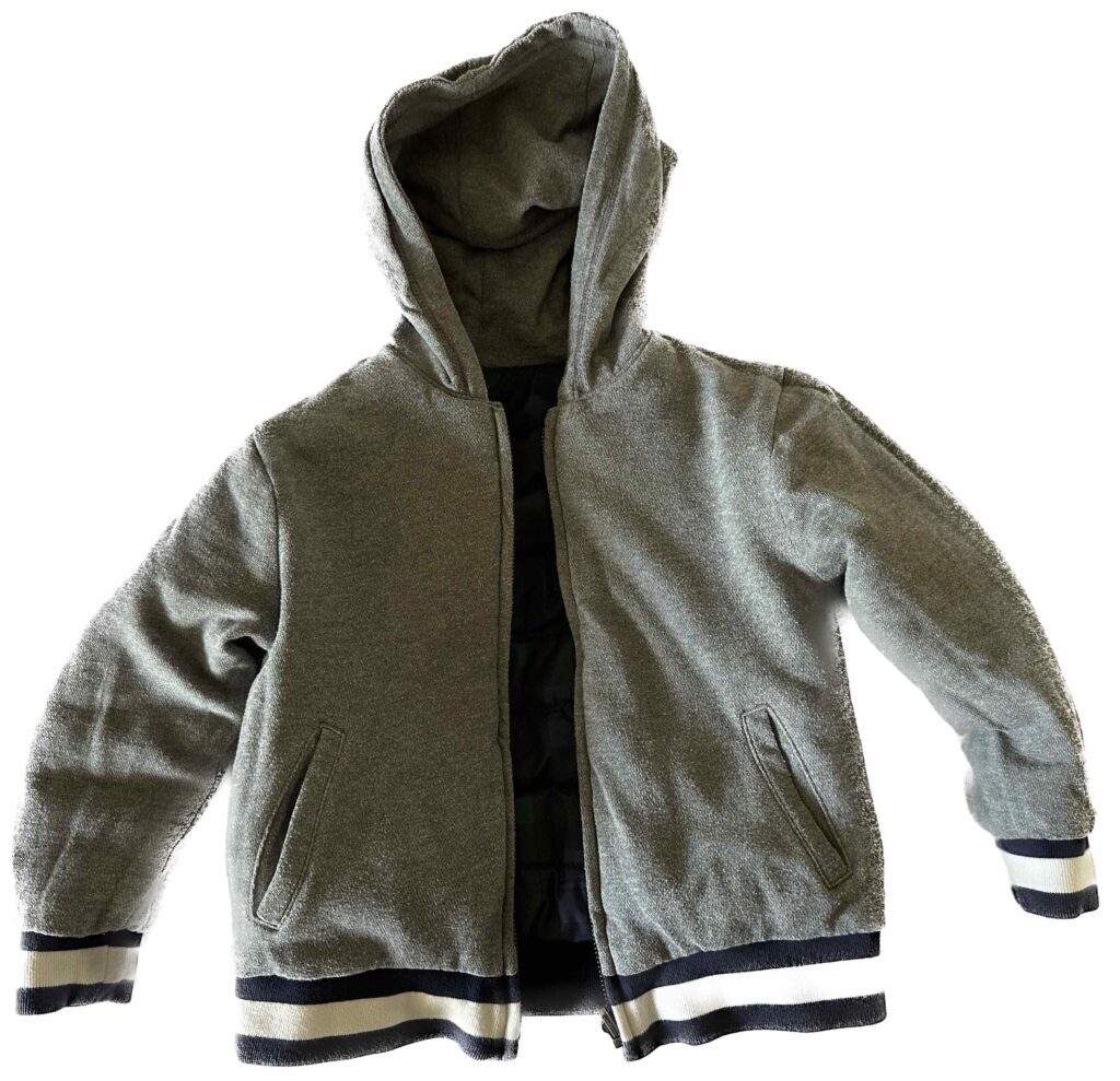 The GAP Kids Collaboration with SJP features a fully reversible Rabbit Rabbit Letterman Collegiate Jacket / Winter Puffer Coat