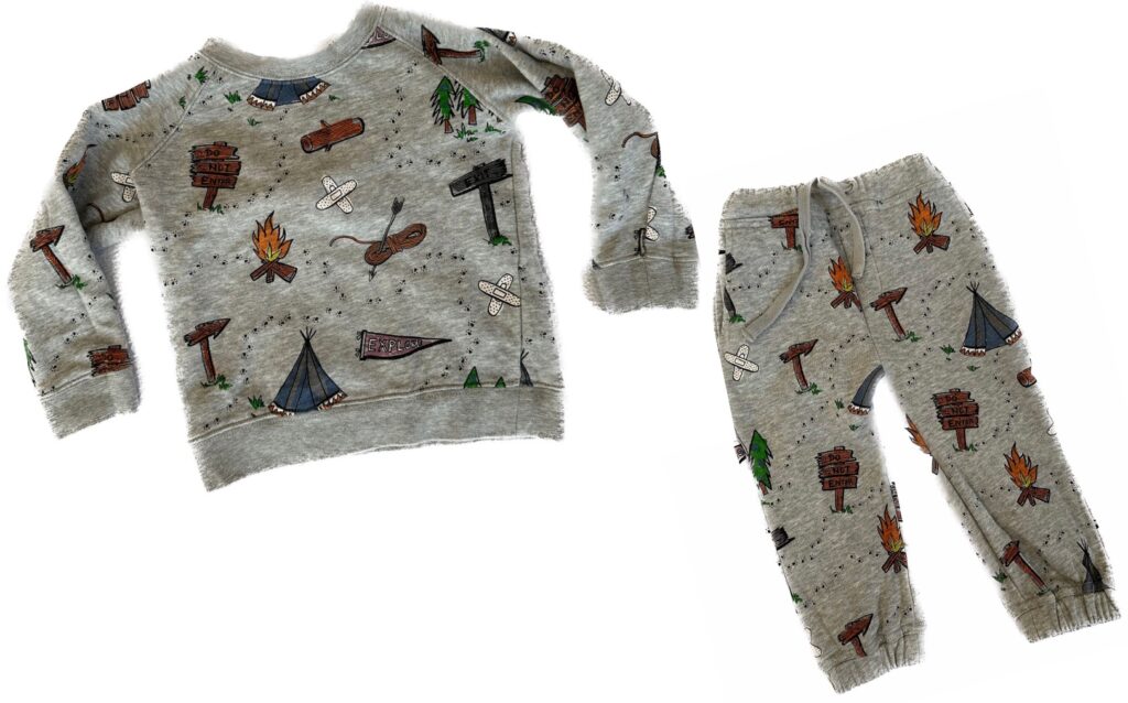 Stella McCartney Sweatshirt and Sweatpants Set with Camp Outdoor Camping Vintage Print for Baby / Toddler 2 years / 24 months