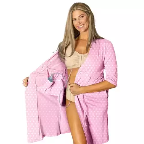 Breast Cancer Recovery Robe with Internal Pockets