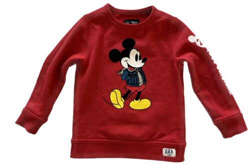 Mickey Mouse Limited Edition Baby GAP Red Sweatshirt with the True Original Disney Character For Sale in a size 5 Little Kid 5T Toddler
