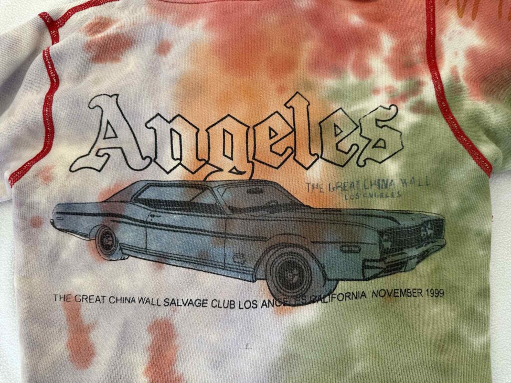 The Great China Wall Salvage Club Los Angeles California November 1999 Blue Grey Muscle Car Graphic Hoodie