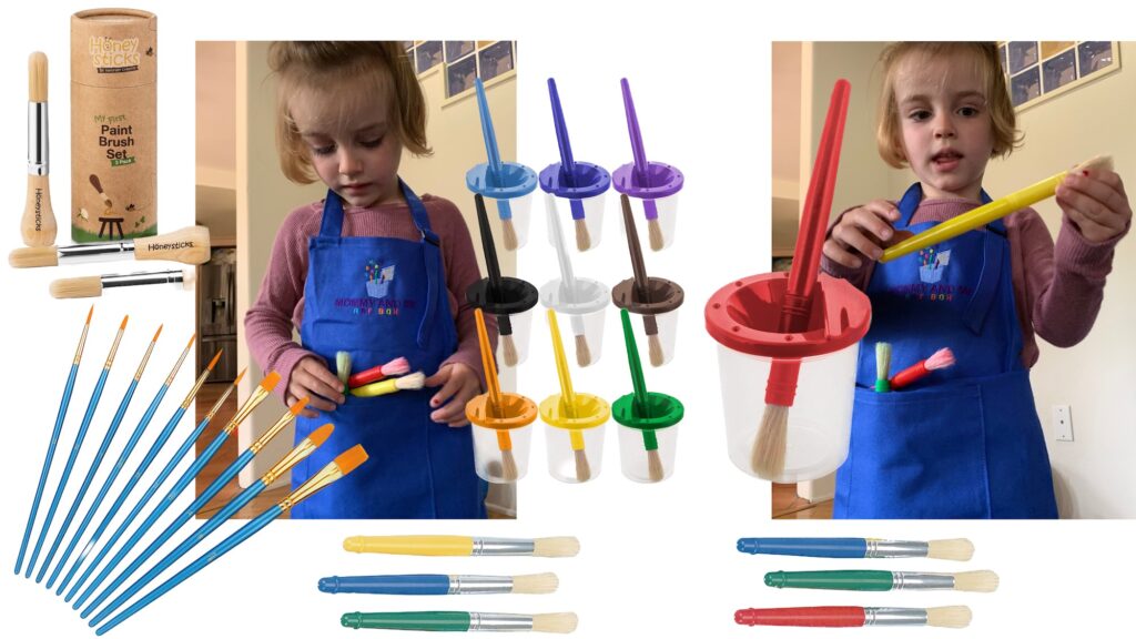 What are the best paintbrushes and cups for toddlers and young kids?