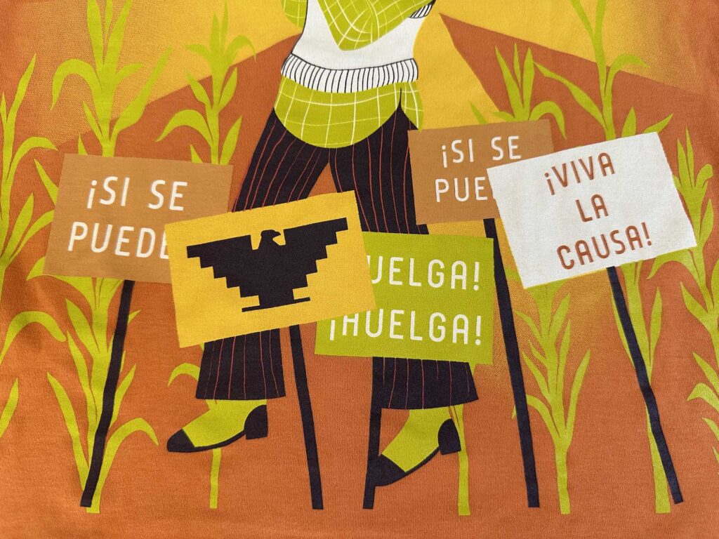 Kids activist t-shirts from Piccolina features Dolores Huerta Labor Activist