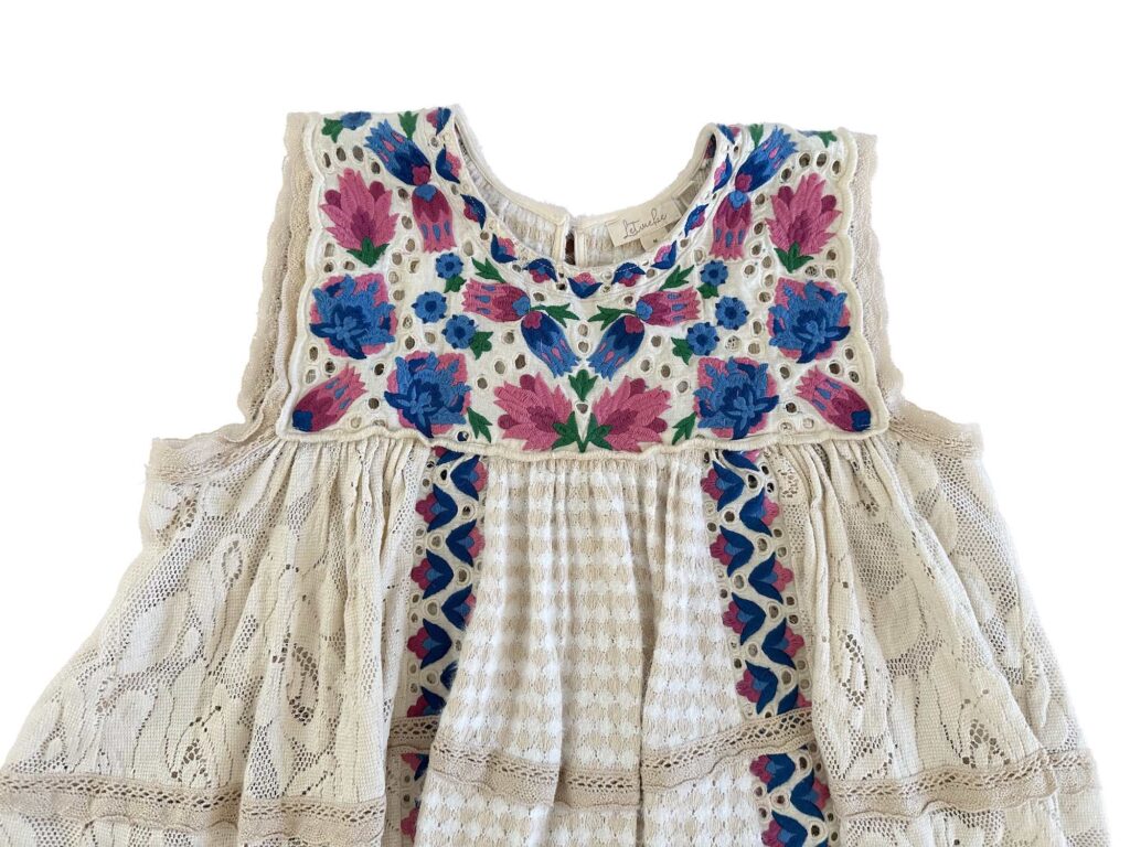 Anthropologie Let Me Be Embroidered Eyelet Lace and Houndstooth Swing Babydoll Tank FOR Sale in a size MEDIUM M Perfect for petites
