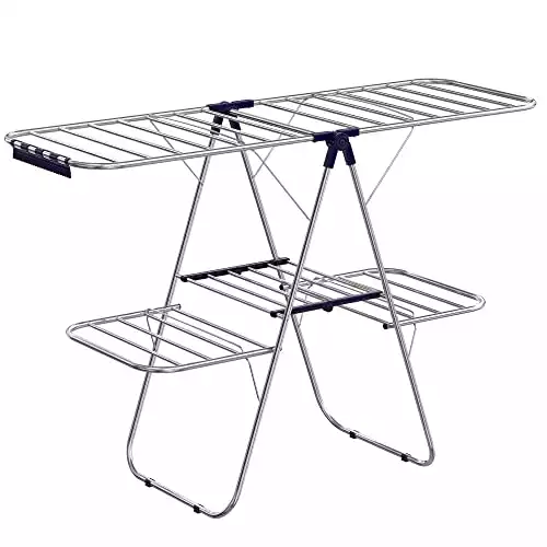 Foldable 2-Level Laundry Drying Rack