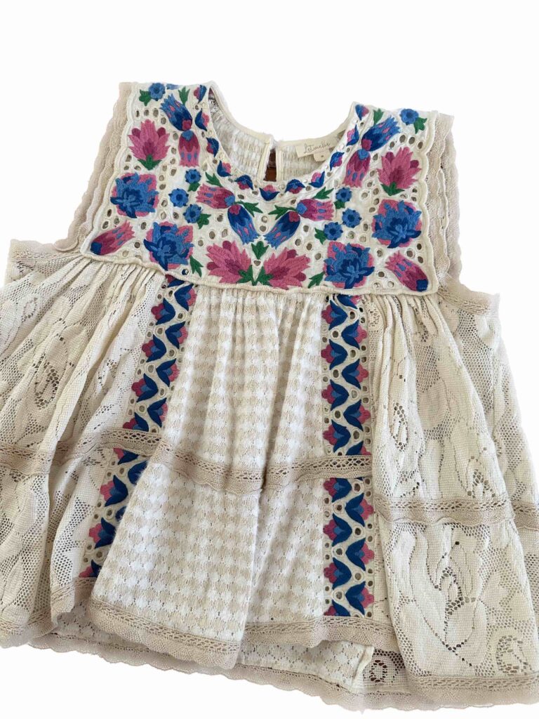 Let Me Be tank from Anthropologie / Free People Swing Lace tank embroidered floral pattern