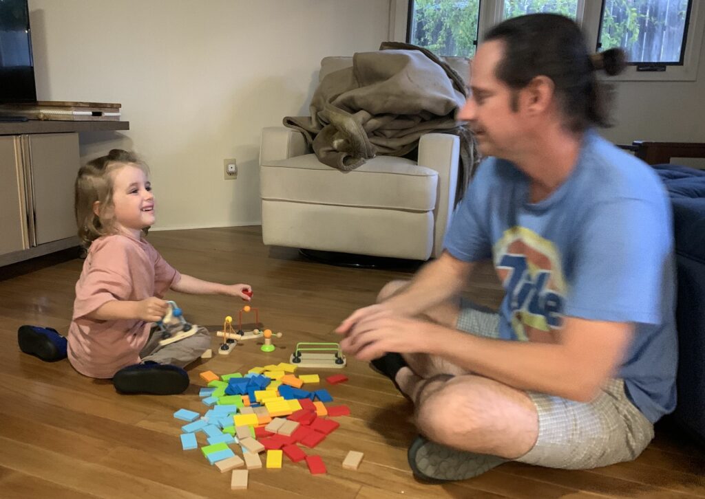 Daddy and Me Play Time Today We Explore DOMINOES courtesy of HAPE