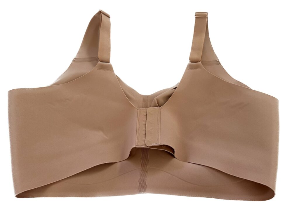 Best fitting wireless contouring t-shirt seamless bra for larger busts has a wide band and 4 hook & eye closures for support