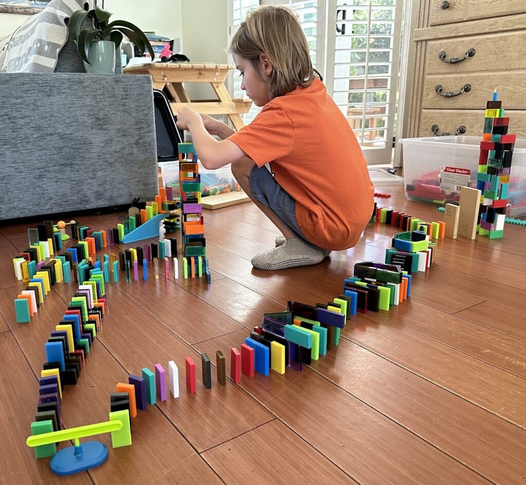 From Toddler to Little Kid Dominoes Provide Endless Open Ended STEAM and STEM Activities and Imaginative Play For Years