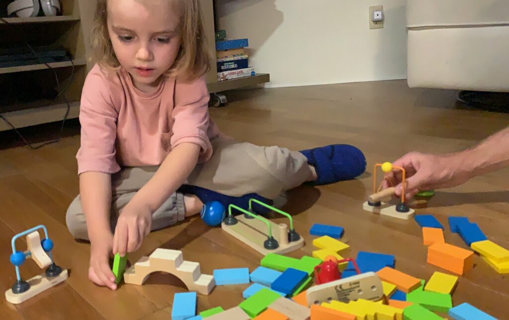 Staircase Step Obstacle in Domino Stacking