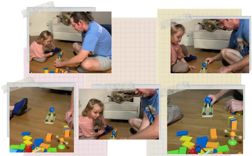 Cause and Effect STEAM Activity for Toddlers using Toppling Dominoes